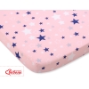 Hoeslaken 60x120cm Katoen voor Ledikant Blauw Roze Sterren
