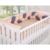 Hoofdbeschermer Gevlochten voor Ledikant 180cm  Beige Antraciet Stofroze