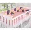 Hoofdbeschermer Gevlochten voor Ledikant 180cm  Beige Antraciet Stofroze