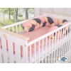 Hoofdbeschermer Gevlochten voor Ledikant 180cm  Beige Antraciet Stofroze