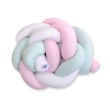 Hoofdbeschermer Gevlochten voor Ledikant 180cm  Mint Roze Wit