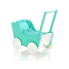 Houten Poppenwagen met Dekentje Mint Wit