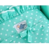Houten Poppenwagen met Dekentje Mint Wit