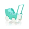 Houten Poppenwagen met Dekentje Mint Wit