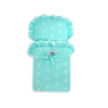 Houten Poppenwagen met Dekentje Mint Wit