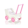 Houten Poppenwagen met Dekentje Wit