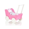 Houten Poppenwagen met Dekentje Wit