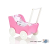 Houten Poppenwagen met Dekentje Wit