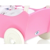 Houten Poppenwagen met Dekentje Wit