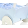 Houten Poppenwagen met Dekentje Wit Blauw