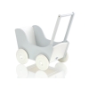 Houten Poppenwagen met Dekentje Wit Grijs
