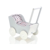 Houten Poppenwagen met Dekentje Wit Grijs