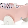 Houten Poppenwagen met Dekentje Wit Poederroze
