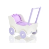 Houten Poppenwagen met Dekentje Wit Purper