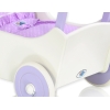 Houten Poppenwagen met Dekentje Wit Purper