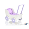 Houten Poppenwagen met Dekentje Wit Purper