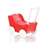 Houten Poppenwagen met Dekentje Wit Rood