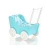 Houten Poppenwagen met Dekentje Wit Turkoois