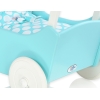 Houten Poppenwagen met Dekentje Wit Turkoois