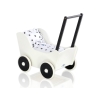 Houten Poppenwagen met Dekentje Wit Zwart