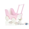 Houten Poppenwagen Roze Wit