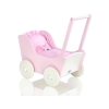 Houten Poppenwagen Roze Wit