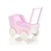 Houten Poppenwagen Roze Wit