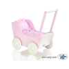 Houten Poppenwagen Roze Wit