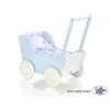 Houten Poppenwagen Wit Blauw