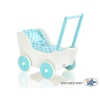 Houten Poppenwagen Wit Turkoois