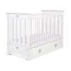 Kinderbed 120x60 cm met Lade - Lorenzo III MAXI Wit Grijs