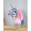 Kleine eenhoorn  stok Roze met Roze manen