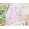 Kleine Prinzessin BabybettwäscheSet 5-tlg mit Himmel -  rosa