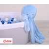Knuffelige Octopus met Rammelaar Blauw