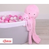 Knuffelige Octopus met Rammelaar Roze