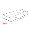 Ledikant met Lade 120x60 cm - Kroontjes -   MAXI