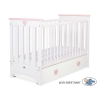 Ledikant met Lade 120x60 cm - Lorenzo III MAXI Wit Poederroze