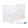 Ledikant met Lade 120x60 cm - Lorenzo III STANDARD Roze Wit