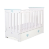 Ledikant met Lade 120x60 cm - Lorenzo MAXI Mint Wit