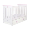 Ledikant met Lade 120x60 cm - Lorenzo MAXI Roze Wit