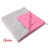 MINI TIPI SET: Tipi-tent + speelmat + GRATIS decoratieve veren Roze Grijs Geruit