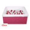 Minky Ballenbak met Ballen 4x50 st Bordeaux Wit-wijnrood