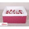 Minky Ballenbak met Ballen 4x50 st Bordeaux Wit-wijnrood