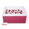 Minky Ballenbak met Ballen 4x50 st Bordeaux Wit-wijnrood
