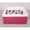 Minky Ballenbak met Ballen 4x50 st Bordeaux Wit-wijnrood