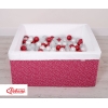 Minky Ballenbak met Ballen 4x50 st Bordeaux Wit-wijnrood