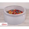 Minky Ballenbak met Ballen 4x50 st Grijs Polkaprikker