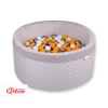 Minky Ballenbak met Ballen 4x50 st Grijs Polkaprikker