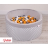 Minky Ballenbak met Ballen 4x50 st Grijs Polkaprikker