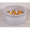 Minky Ballenbak met Ballen 4x50 st Grijs Polkaprikker